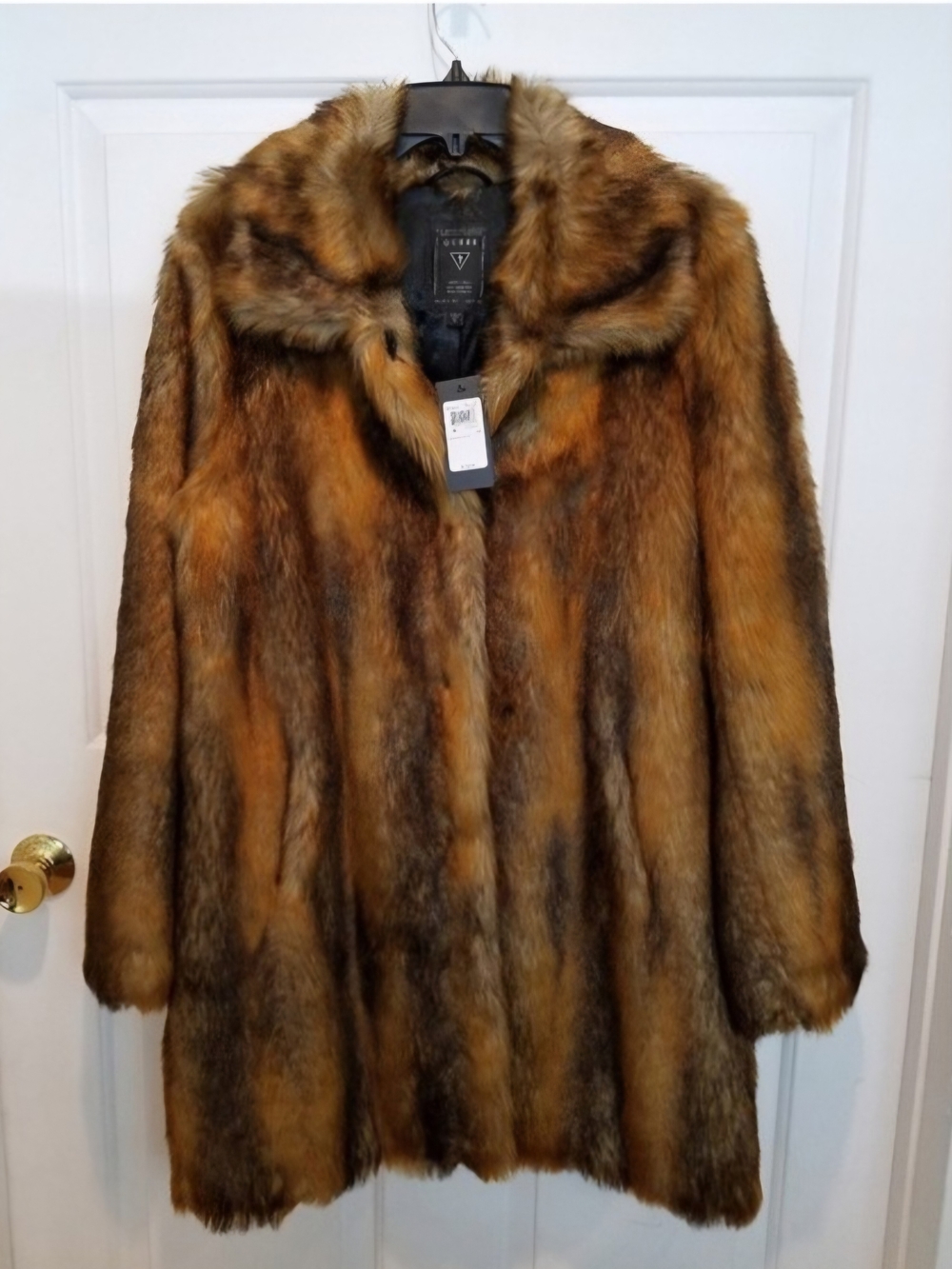 Luxurious Brown Faux Fur Coat - Women's Jacket